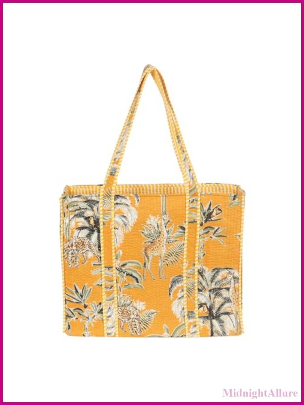 Quilted Cotton Tote Bag Lightweight Shoulder Travel Beach Grocery